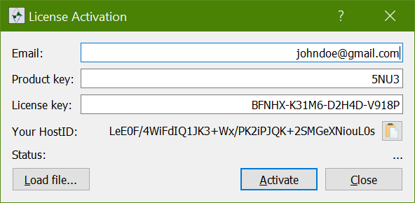 Activation window